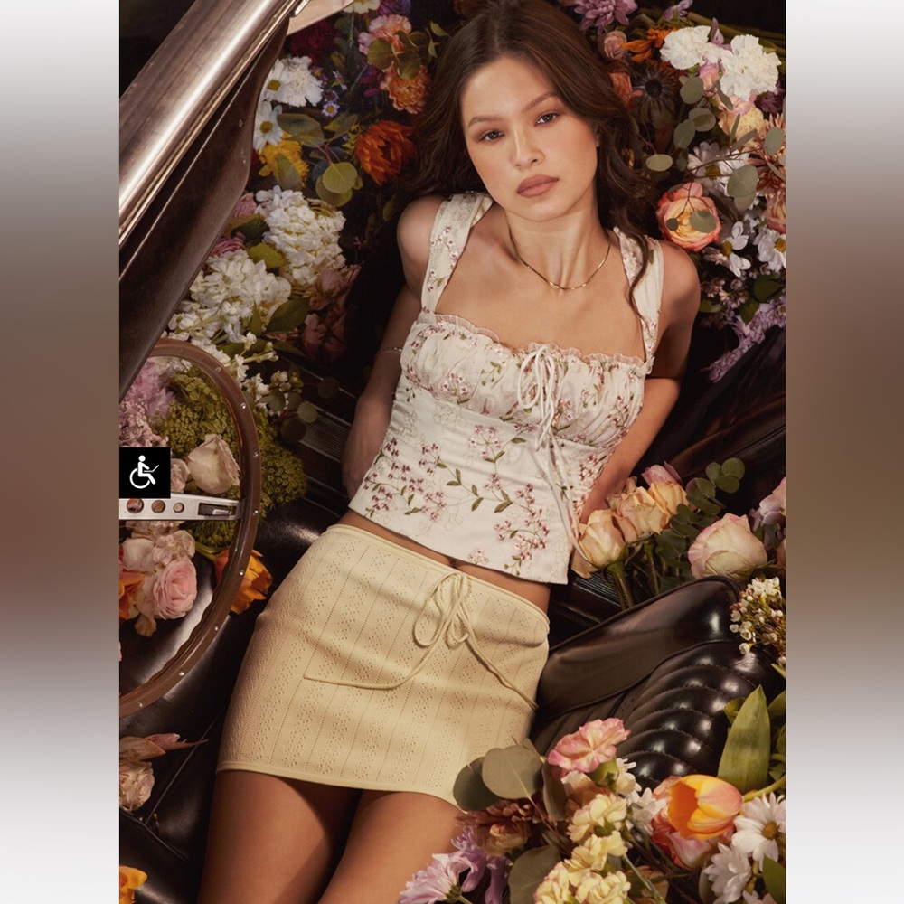 Mistress Rocks Pointelle Knit Skirt